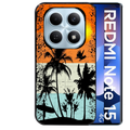 Coque noire taperso pour Redmi Note 15 et PRO PLUS 4G 5G avec motif hawai sun protection antichoc personnalisée