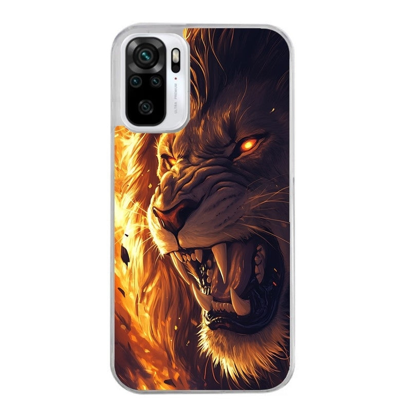Coque taperso pour Redmi Note 10 4G 5G PRO 10S avec motif lion flamme protection antichoc personnalisée