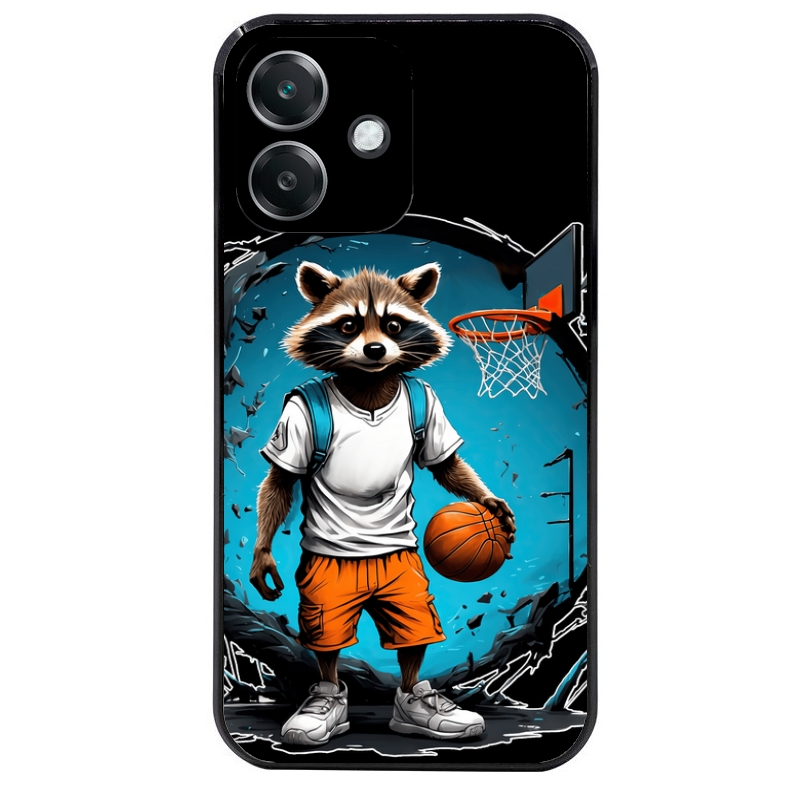 Coque noire taperso pour OPPO A40 avec motif basket racoon protection antichoc personnalisée