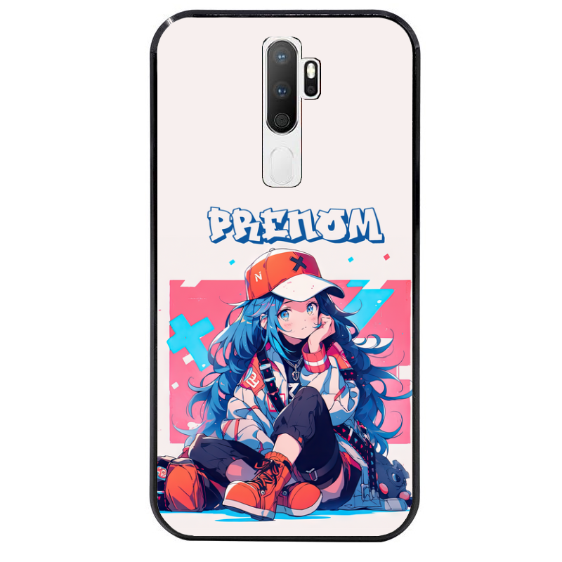 Coque noire taperso pour OPPO A5 A9 2020 avec motif anime casquette personnalise protection antichoc personnalisée