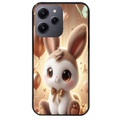 Coque noire taperso pour Redmi 12 4G et 5G avec motif lapin ballon protection antichoc personnalisée
