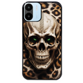 Coque noire taperso pour Redmi A1 et A2 avec motif tete de mort leopard protection antichoc personnalisée