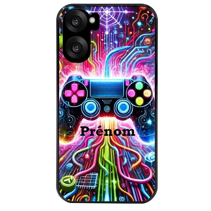Coque noire taperso pour OnePlus Nord CE5 avec motif gamer electro personnalisee protection antichoc personnalisée