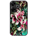 Coque noire taperso pour POCO M6 4G avec motif leopard hibiscus protection antichoc personnalisée