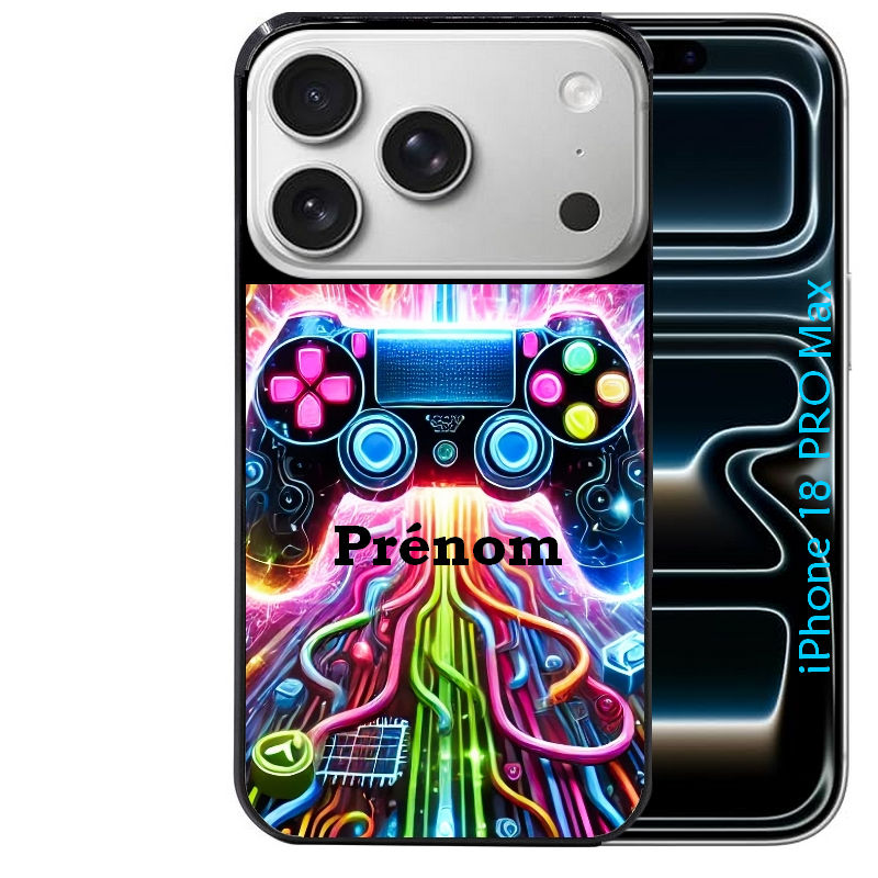 Coque pour Iphone 18 / PRO / PRO MAX / 18E personnalisée gamer electro