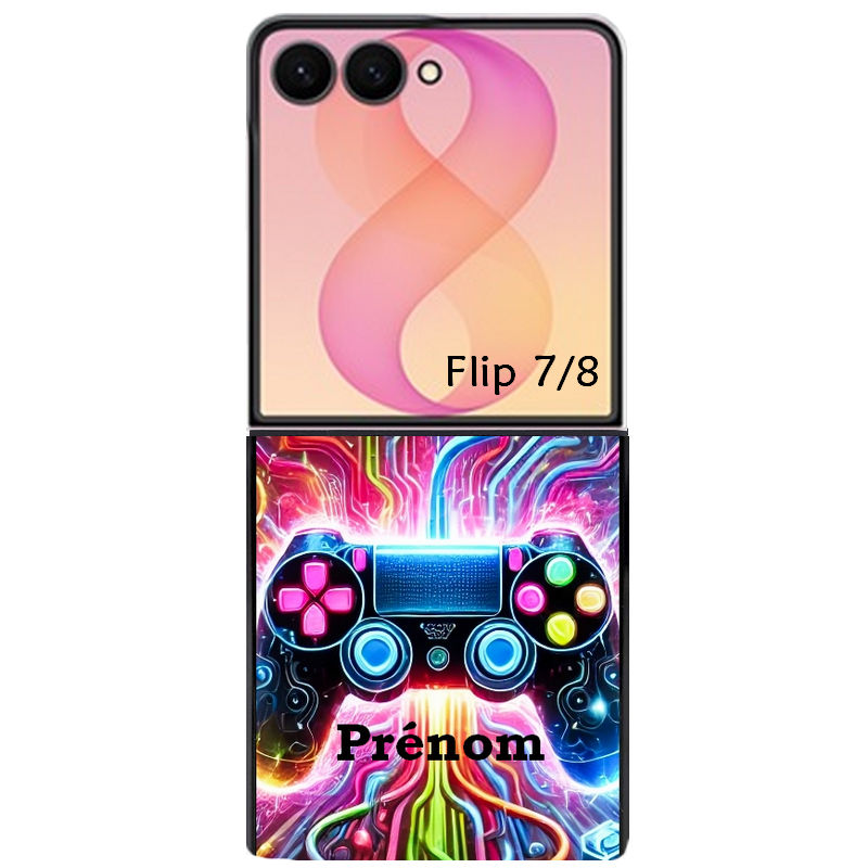 Coque pour Z FLIP 6 7 8 personnalisée gamer electro