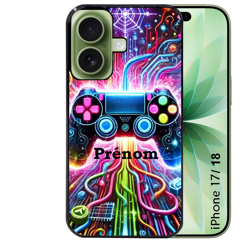 Coque pour Iphone 18 / PRO / PRO MAX / 18E personnalisée gamer electro