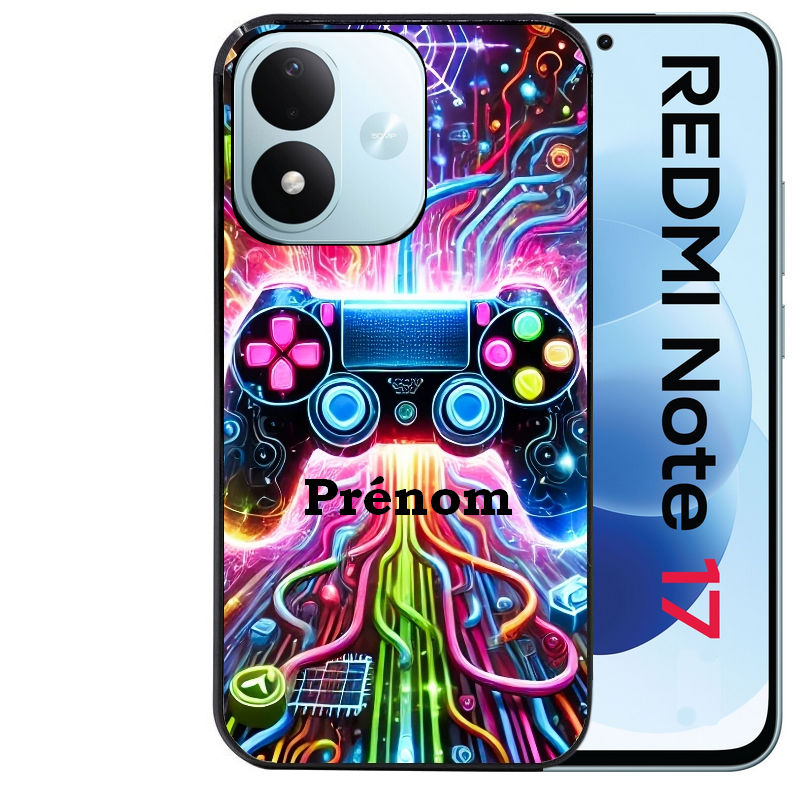 Coque pour Redmi Note 17 et PRO 4G 5G Max personnalisée gamer electro