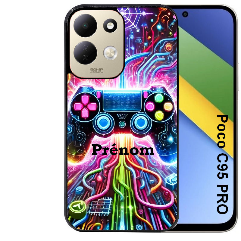 Coque pour POCO C95 PRO personnalisée gamer electro