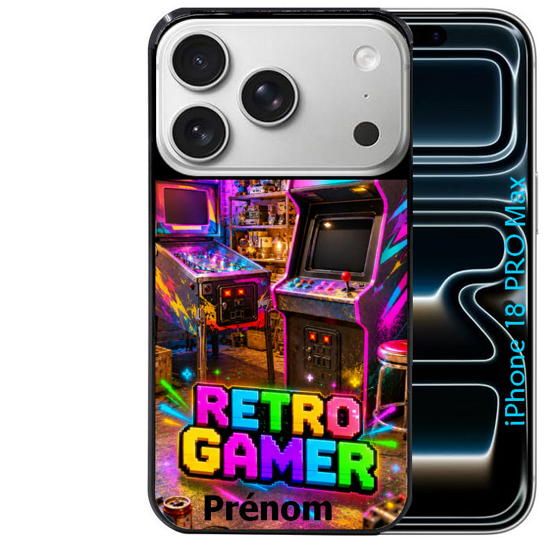 Coque pour Iphone 18 / PRO / PRO MAX / 18E personnalisée gamer retro