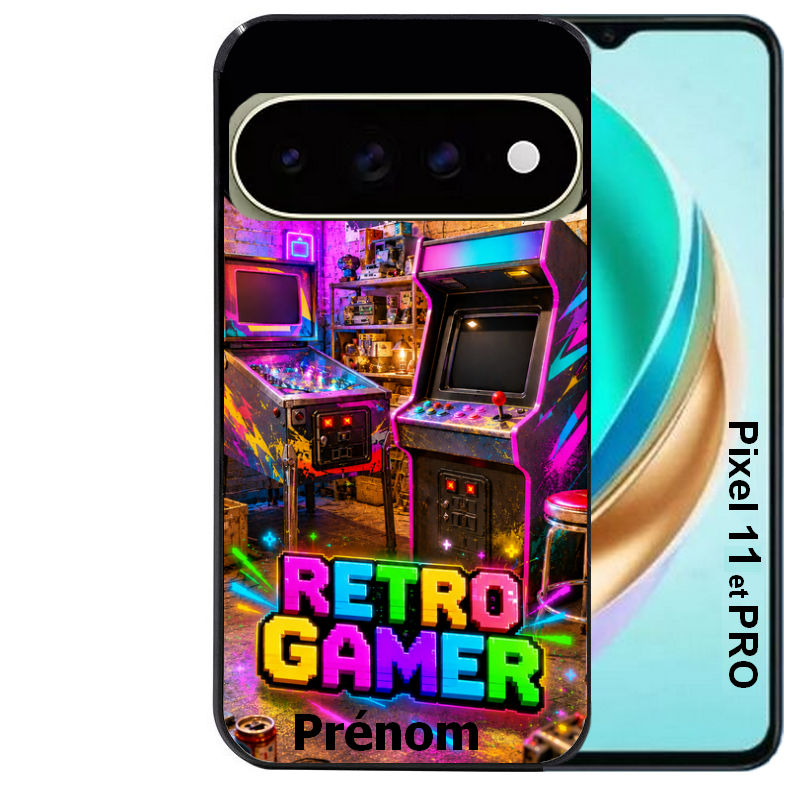 Coque pour Pixel 10 / 11 / PRO / XL personnalisée gamer retro