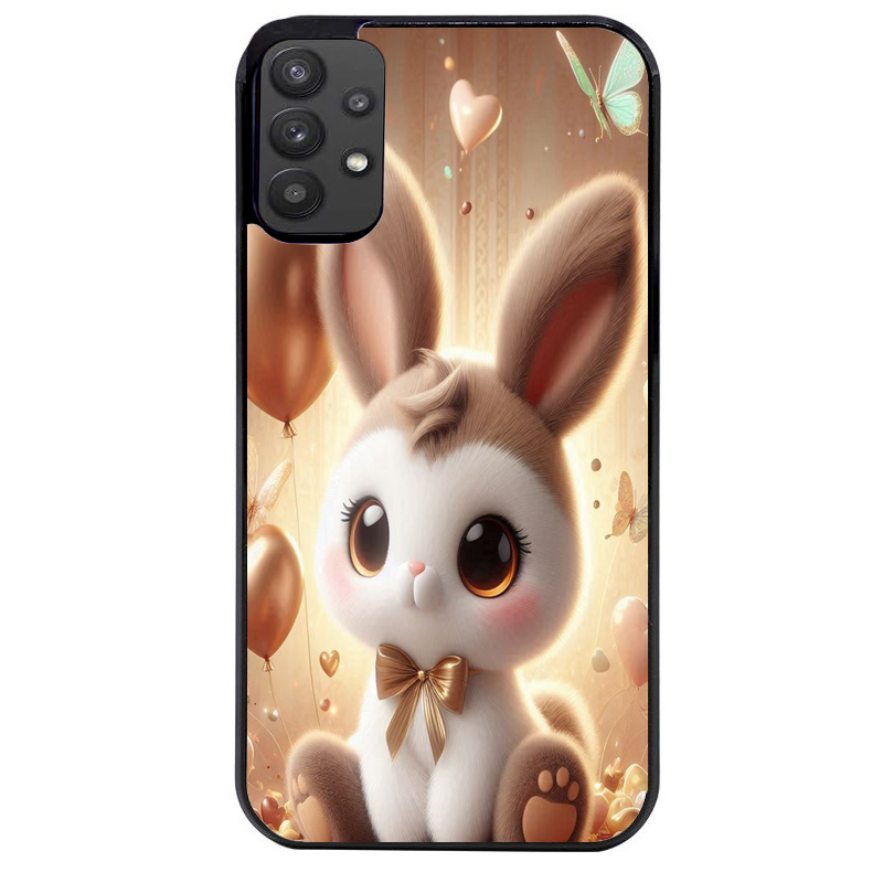 Coque noire taperso pour galaxy A22 A32 A52 A52S 4G 5G  avec motif lapin ballon protection antichoc personnalisée