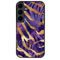 Coque noire taperso pour galaxy A06 A16 A26 A36 A56 avec motif zebre violet protection antichoc personnalisée