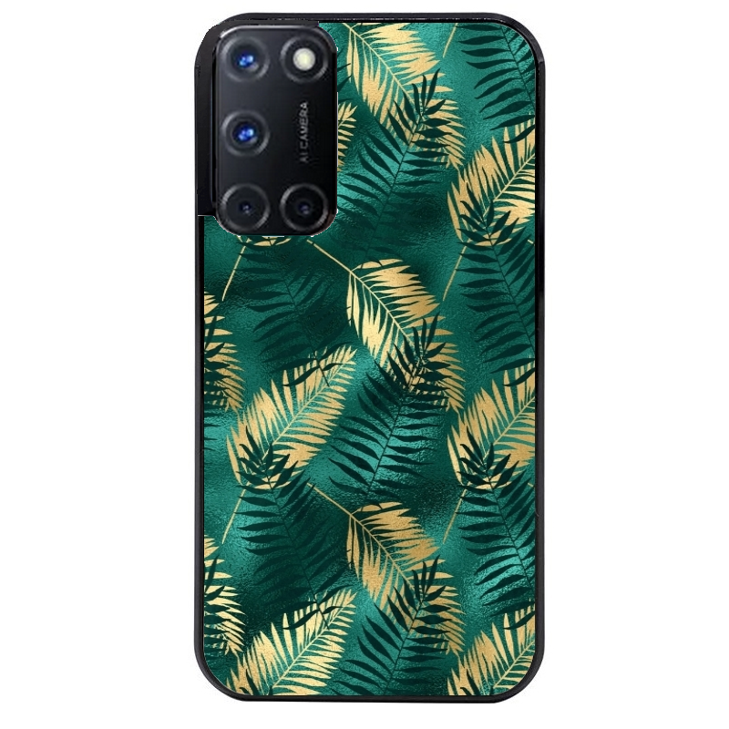 Coque noire taperso pour OPPO Reno 8 LITE avec motif palmier vert protection antichoc personnalisée
