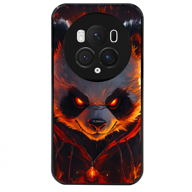 Coque noire taperso pour Magic 5 6 LITE et PRO avec motif panda very angry protection antichoc personnalisée