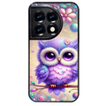 Coque noire taperso pour OnePlus 11 et 12 avec motif chouette violette protection antichoc personnalisée