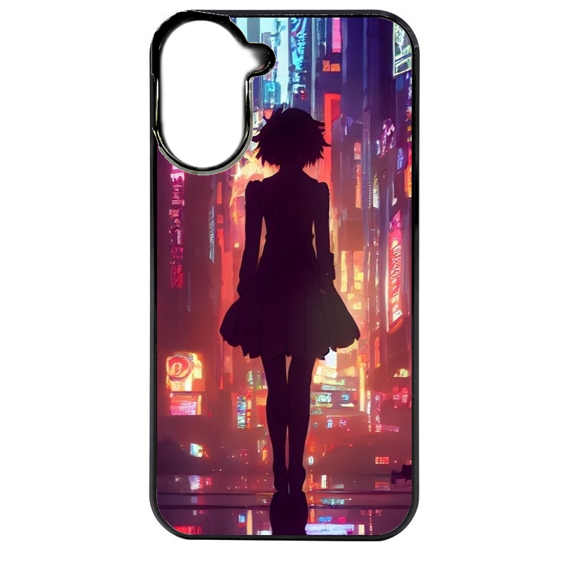 Coque noire taperso pour POCO C71 4G avec motif new york anime protection antichoc personnalisée
