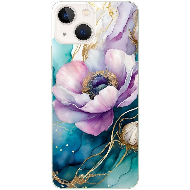 Coque taperso pour Iphone 15 et PRO PLUS PRO MAX avec motif marbre fleur protection antichoc personnalisée