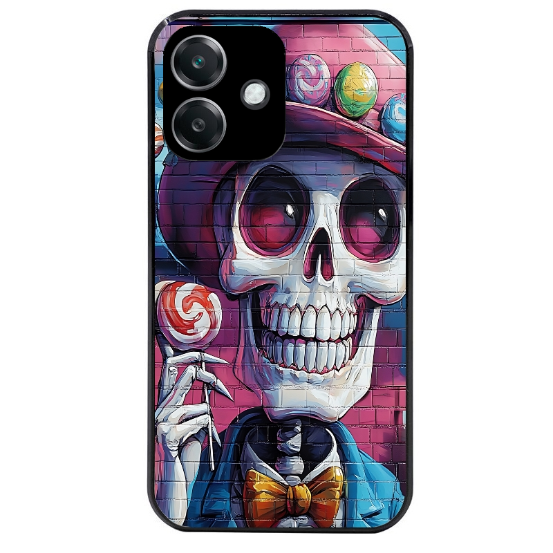 Coque noire taperso pour OPPO A40 avec motif tete de mort tag protection antichoc personnalisée