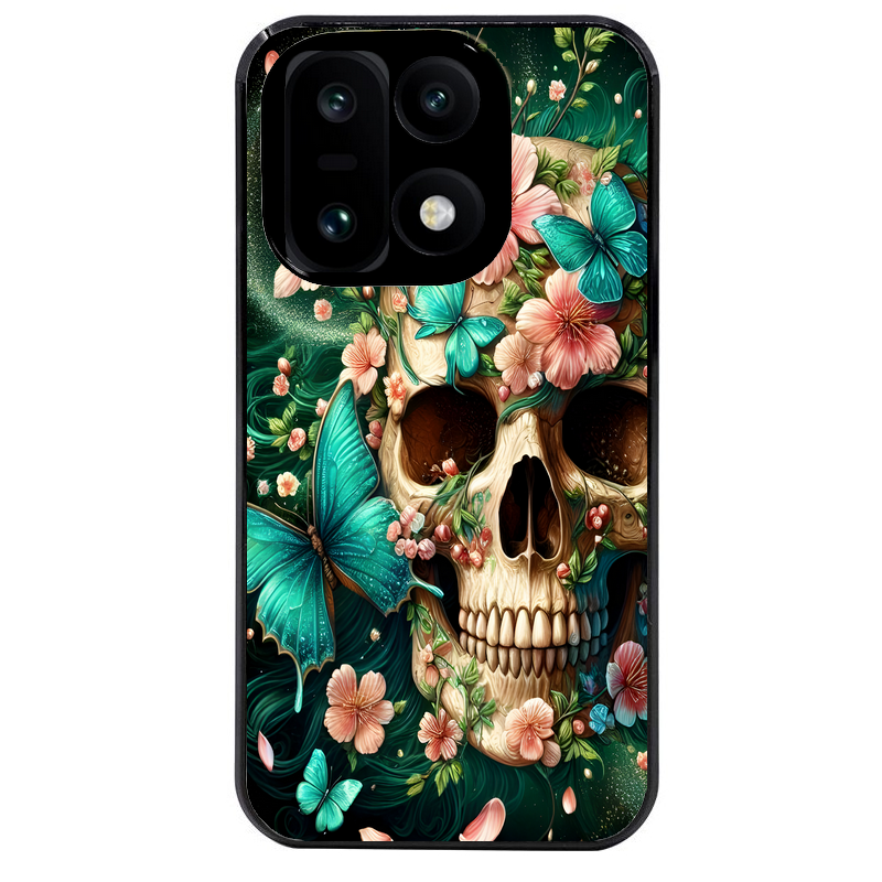 Coque noire taperso pour OnePlus 15 avec motif tete de mort skull printemps protection antichoc personnalisée
