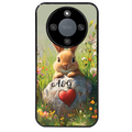 Coque noire taperso pour Magic 5 6 LITE et PRO avec motif lapin et fleurs personnalisee protection antichoc personnalisée