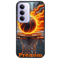 Coque noire taperso pour Redmi 15 4G et 5G avec motif basket flamme personnalisee protection antichoc personnalisée