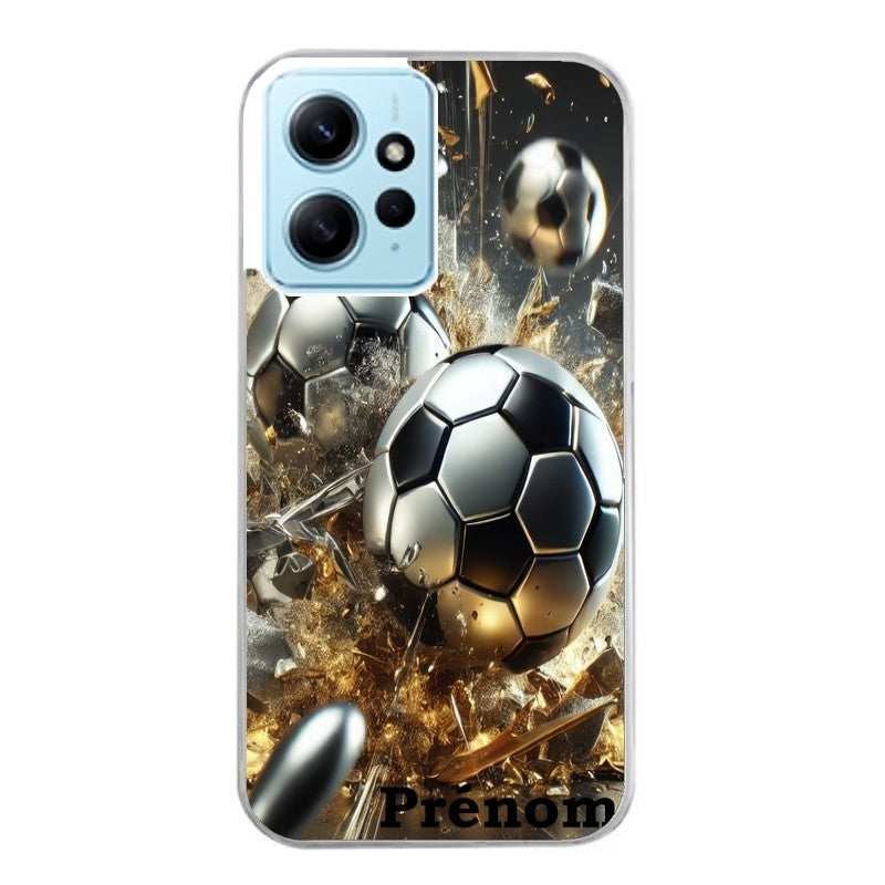 Coque taperso pour POCO X5 5G avec motif foot etoile personnalisee protection antichoc personnalisée