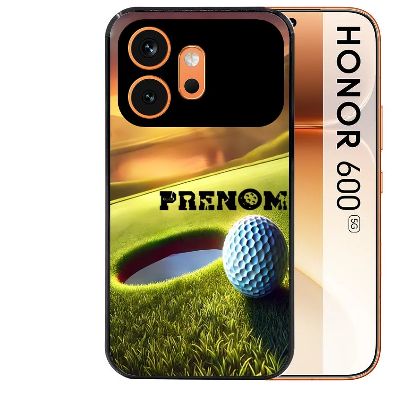 Coque noire taperso pour Honor 600 et 600 PRO avec motif golf personnalisee protection antichoc personnalisée