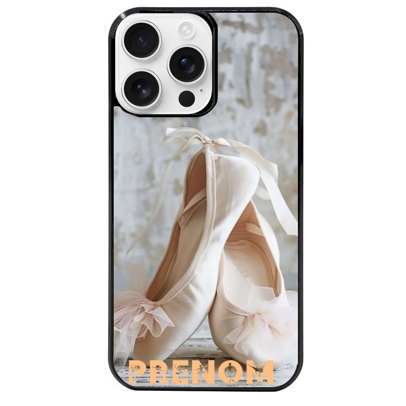 Coque noire taperso pour Iphone 16 16E PLUS MAX PRO avec motif ballerine danse personnalisee protection antichoc personnalisée