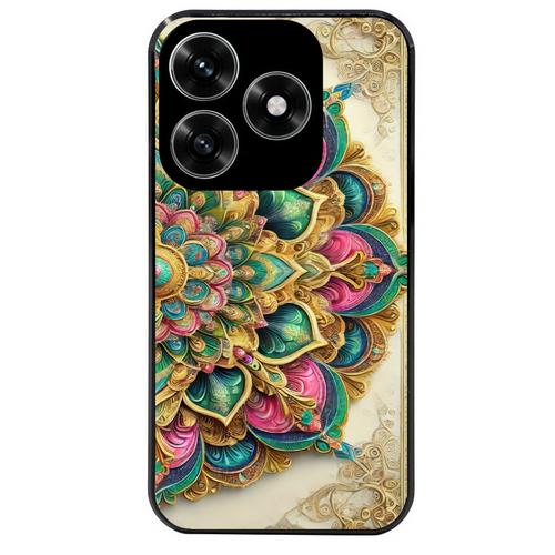 Coque noire taperso pour Honor X6B X5C X5C PLUS avec motif mandala 3 protection antichoc personnalisée