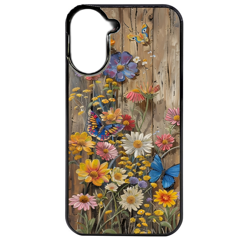 Coque noire taperso pour Redmi A5 4G avec motif bois et papillon 1 protection antichoc personnalisée