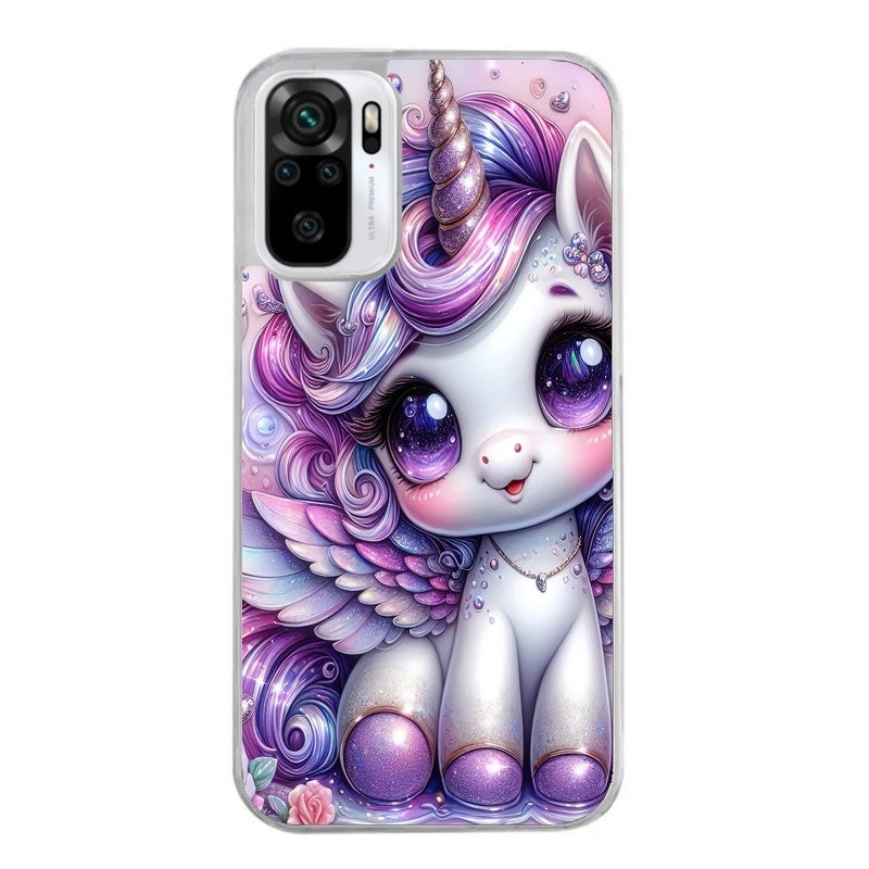 Coque taperso pour Redmi Note 10 4G 5G PRO 10S avec motif licorne violette protection antichoc personnalisée