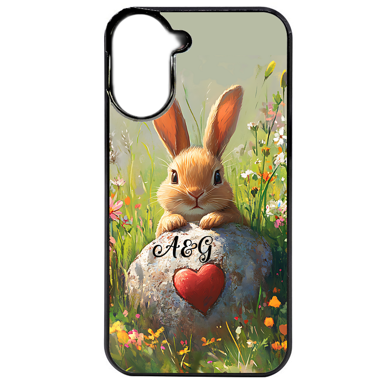 Coque noire taperso pour Redmi A5 4G avec motif lapin et fleurs personnalisee protection antichoc personnalisée