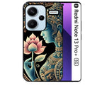 Coque noire taperso pour Redmi Note 13 PRO PLUS 5G avec motif bouddha et lotus protection antichoc personnalisée