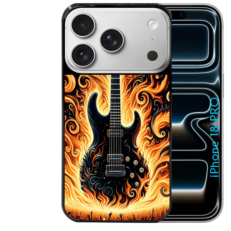 Coque pour Iphone 18 / PRO / PRO MAX / 18E guitare flamme