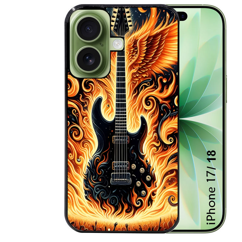 Coque pour Iphone 18 / PRO / PRO MAX / 18E guitare flamme