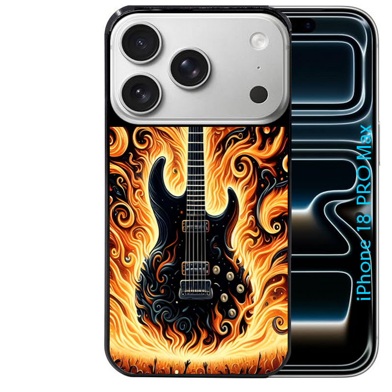 Coque pour Iphone 18 / PRO / PRO MAX / 18E guitare flamme