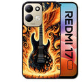 Coque pour Redmi 17 et 17C 4G 5G guitare flamme