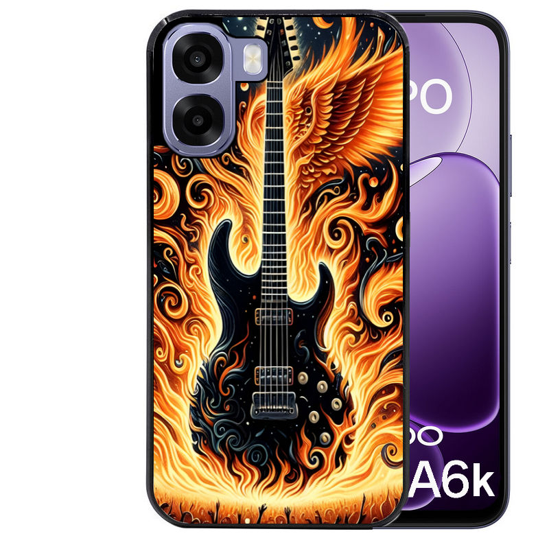 Coque pour Oppo A6 A6 A6K guitare flamme