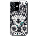 Coque noire taperso pour OPPO A40 avec motif loup et fleur protection antichoc personnalisée