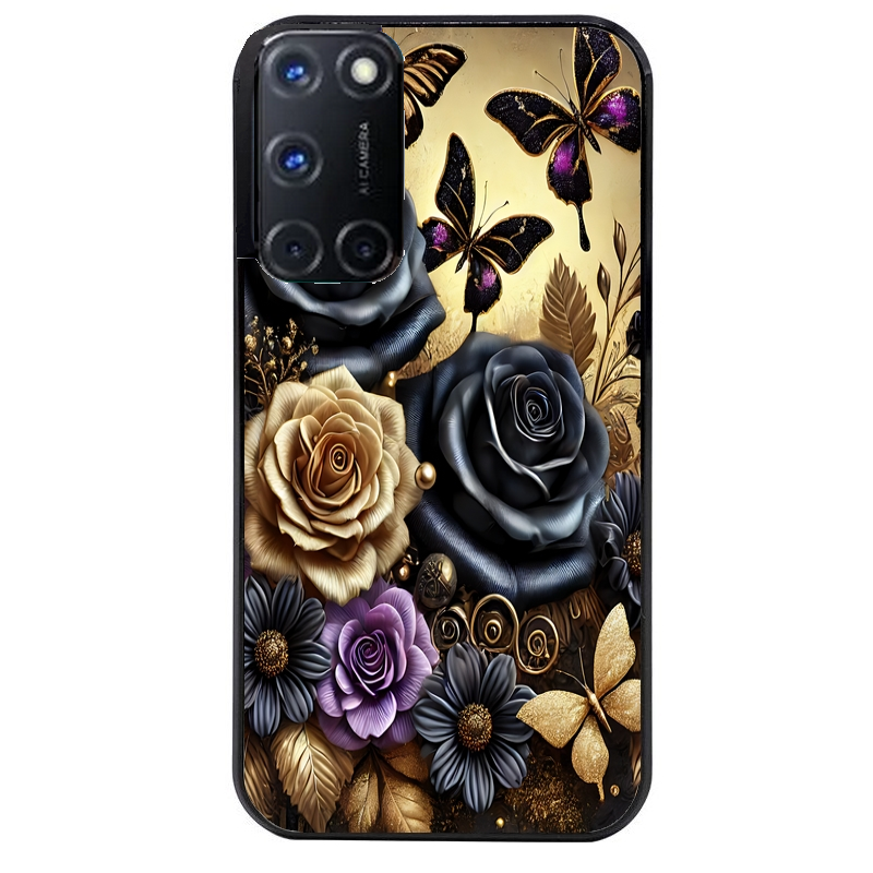 Coque noire taperso pour OPPO Reno 8 LITE avec motif papillon gothic protection antichoc personnalisée