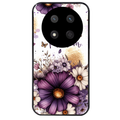 Coque noire taperso pour Magic 7 LITE et PRO avec motif fleur violette personnalisee protection antichoc personnalisée