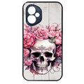 Coque noire taperso pour Honor 400 et Lite Pro Smart avec motif tete de mort floral protection antichoc personnalisée