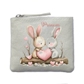 Porte monnaie personnalisé lapin love ivoire en feutrine en feutrine ivoire