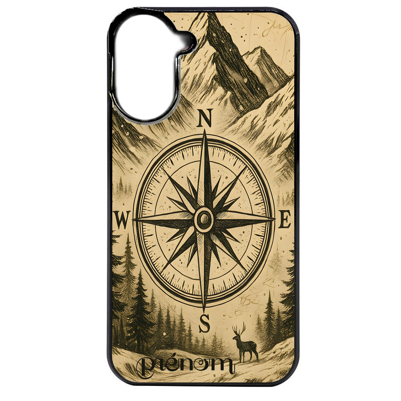 Coque noire taperso pour POCO C71 4G avec motif voyage et boussole protection antichoc personnalisée