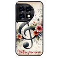 Coque noire taperso pour OnePlus 11 et 12 avec motif musique cle sol personnalisee protection antichoc personnalisée