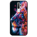 Coque noire taperso pour OPPO A5 A9 2020 avec motif lion fluo protection antichoc personnalisée