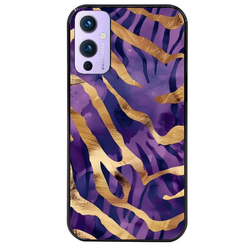 Coque noire taperso pour OnePlus 9 et 9 PRO avec motif zebre violet protection antichoc personnalisée