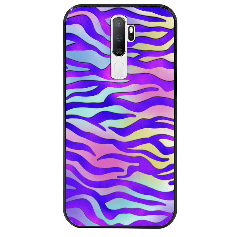 Coque noire taperso pour OPPO A5 A9 2020 avec motif zebre color protection antichoc personnalisée