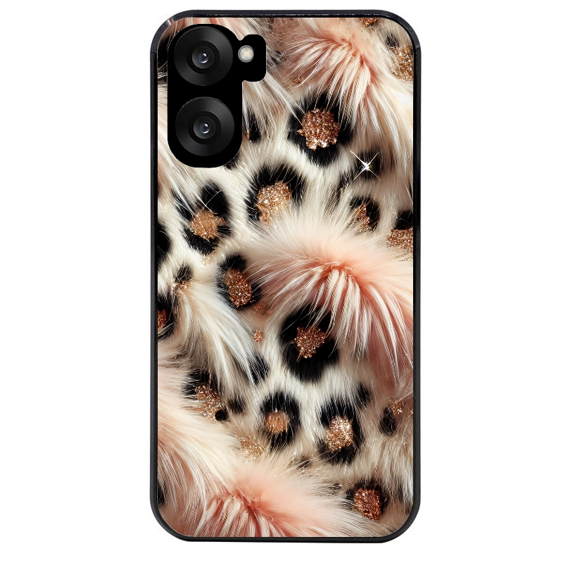 Coque noire taperso pour OnePlus Nord CE5 avec motif effet fourrure leopard 1 protection antichoc personnalisée